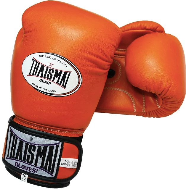 ThaiSmai Pro Fighter Velcro Orange - Guantoni - Vera pelle