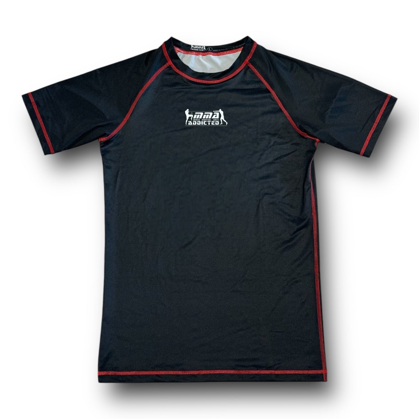 MMA Addicted Rash Guard MOD.“Darkness” Mezza Manica- Nero/Rosso