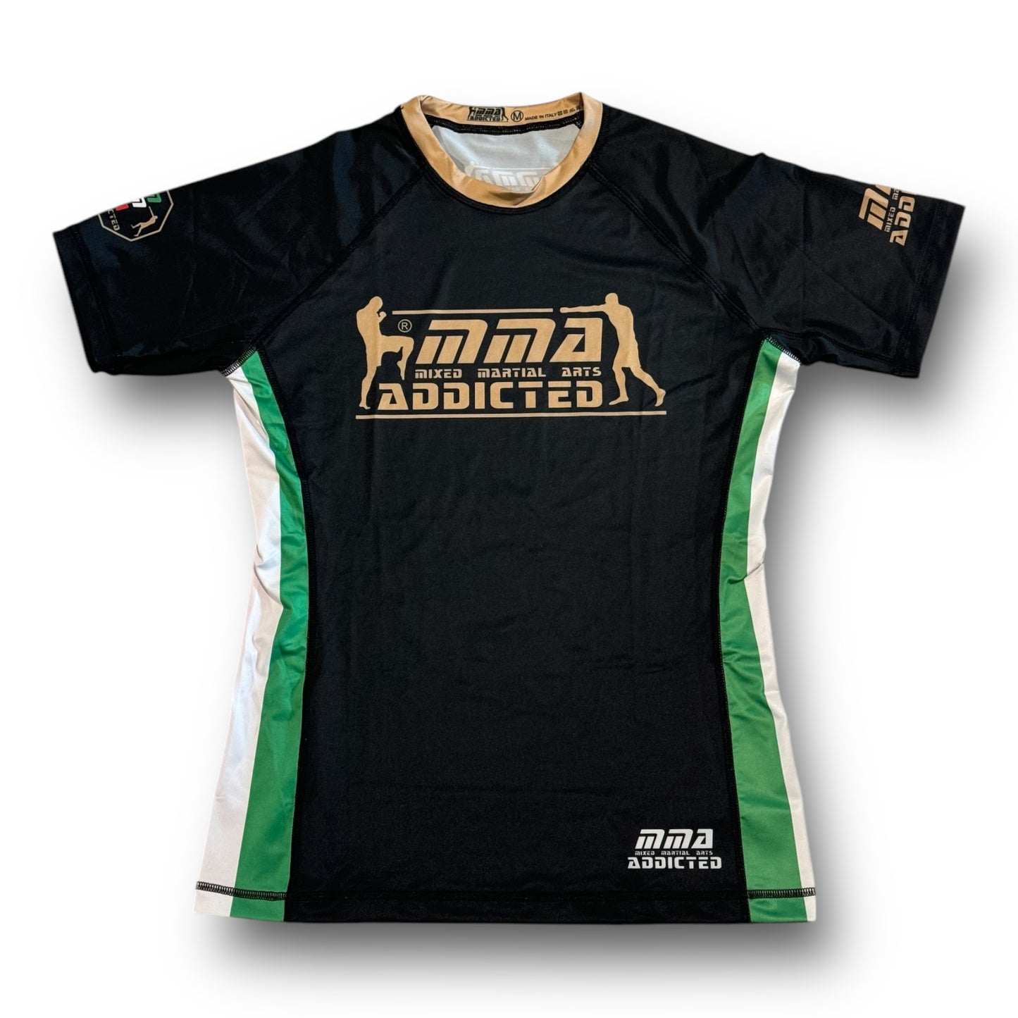 MMA Addicted Rash Guard MOD.“Italy” Mezza Manica- Nero/Oro
