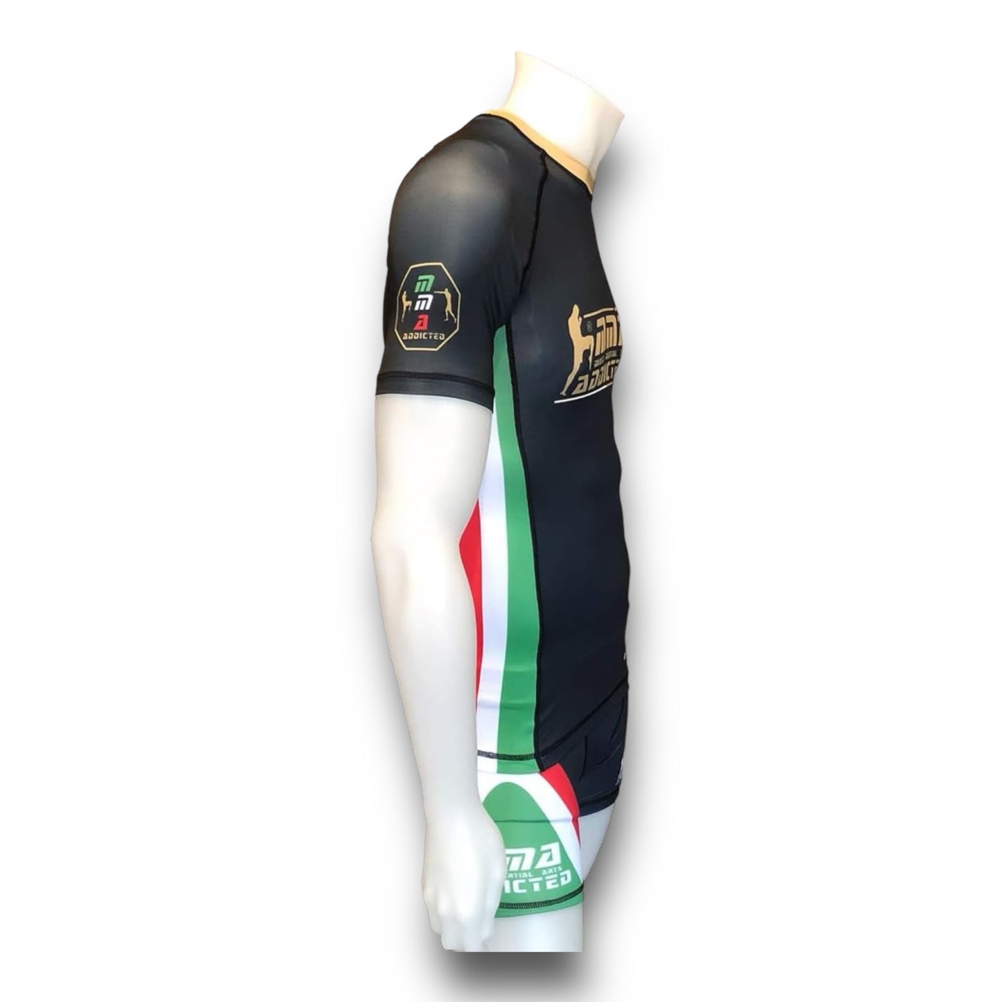 MMA Addicted Rash Guard MOD.“Italy” Mezza Manica- Nero/Oro