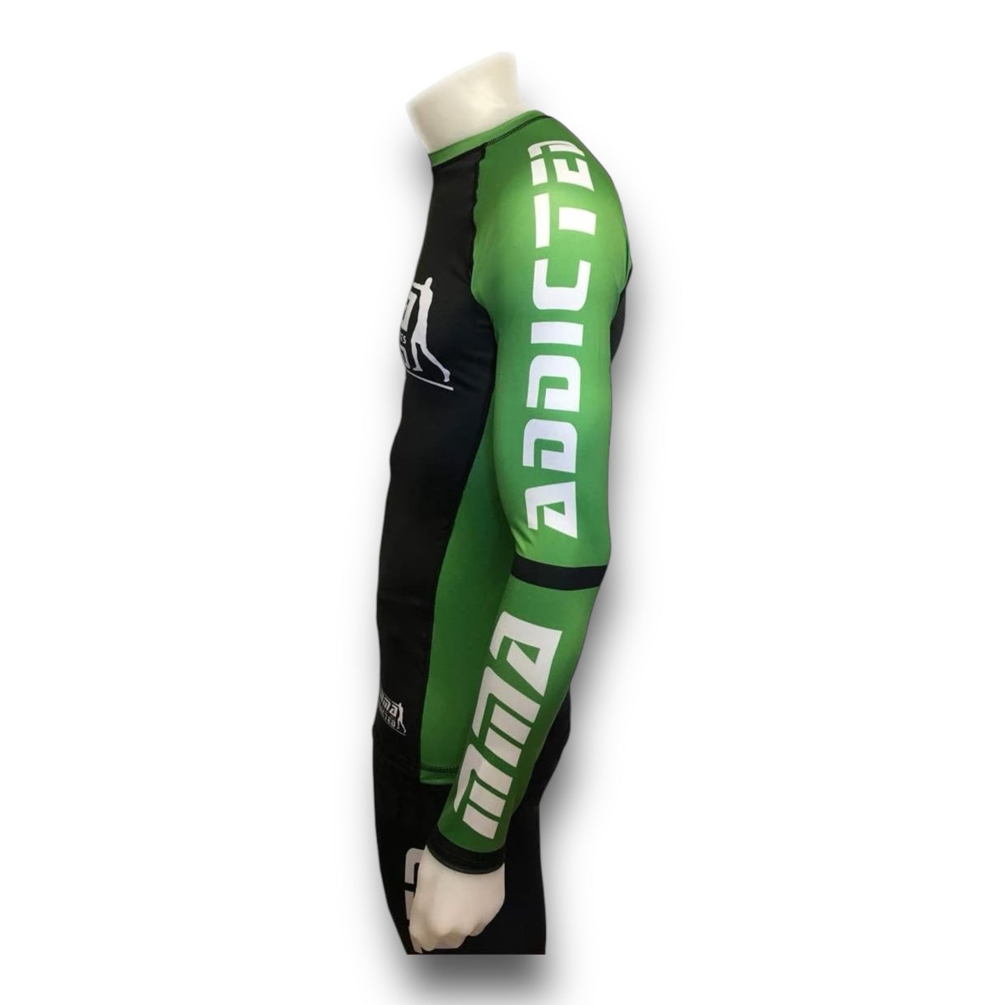 MMA Addicted Rash Guard MOD.“2nd Skin” Maniche Lunghe - Nero/Verde