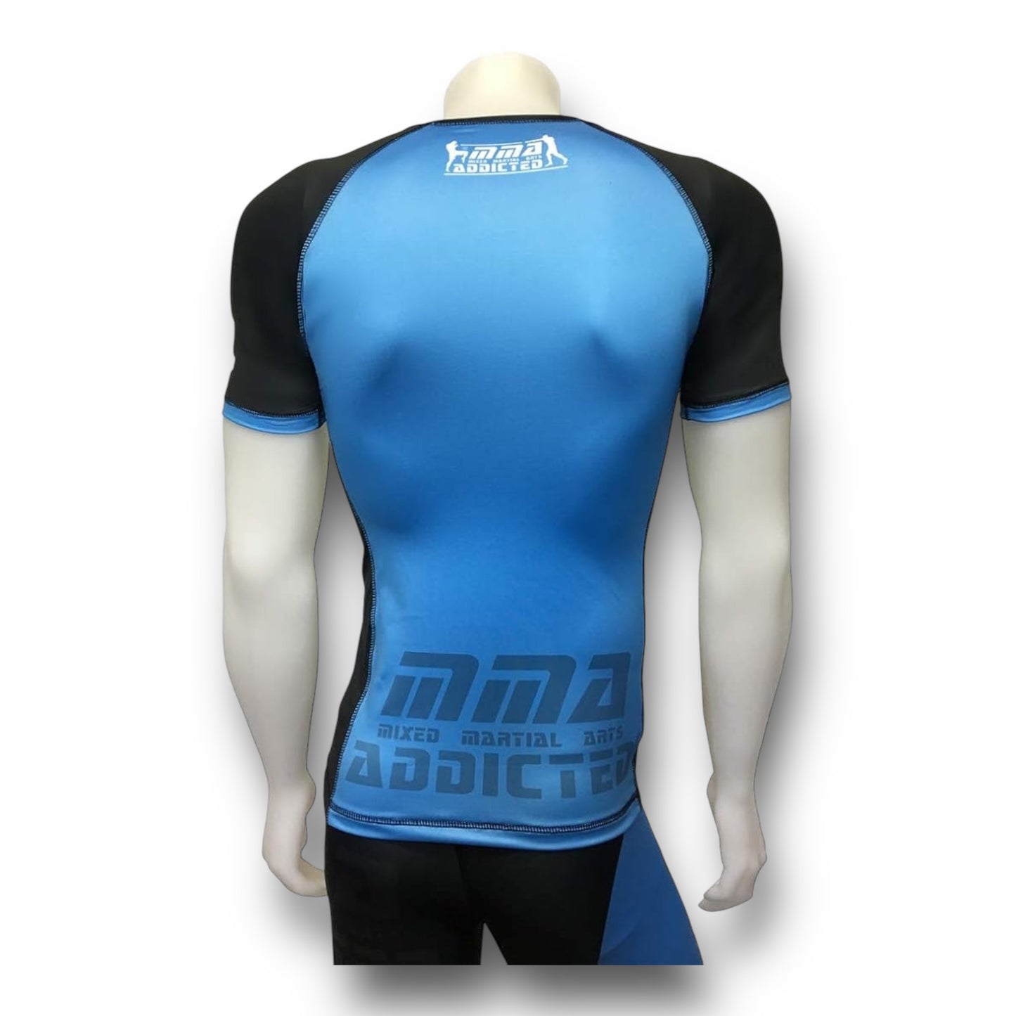 MMA Addicted Rash Guard MOD.“2nd Skin” Mezza Manica-Azzurro/Nero