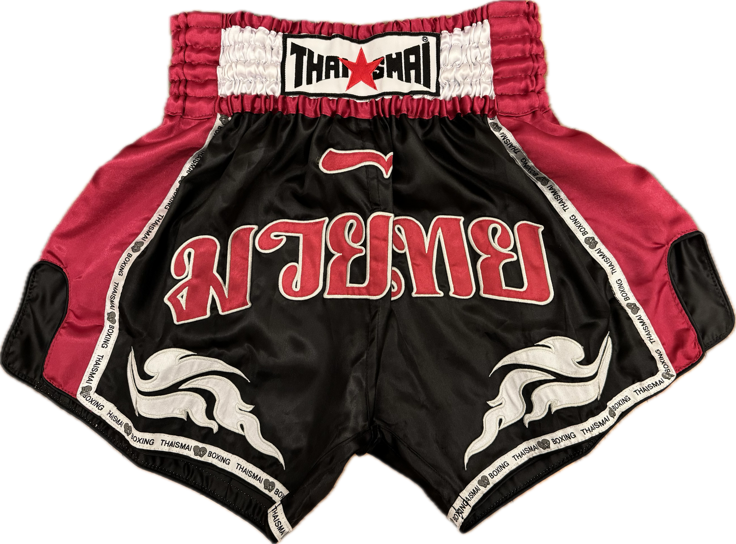 THAISMAI Short Special Fighter Edition BurgundyRed/Black/White