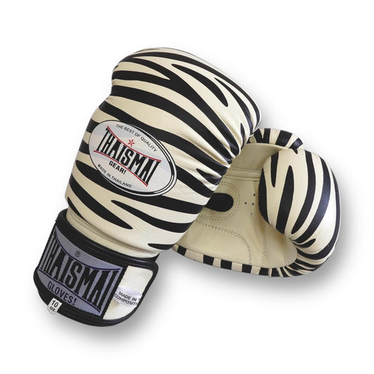 ThaiSmai ProFighter Velcro Zebra Print - Guantoni - Vera Pelle