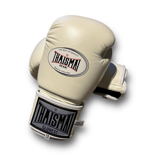 ThaiSmai ProFighter Velcro White- Guantoni - Vera Pelle
