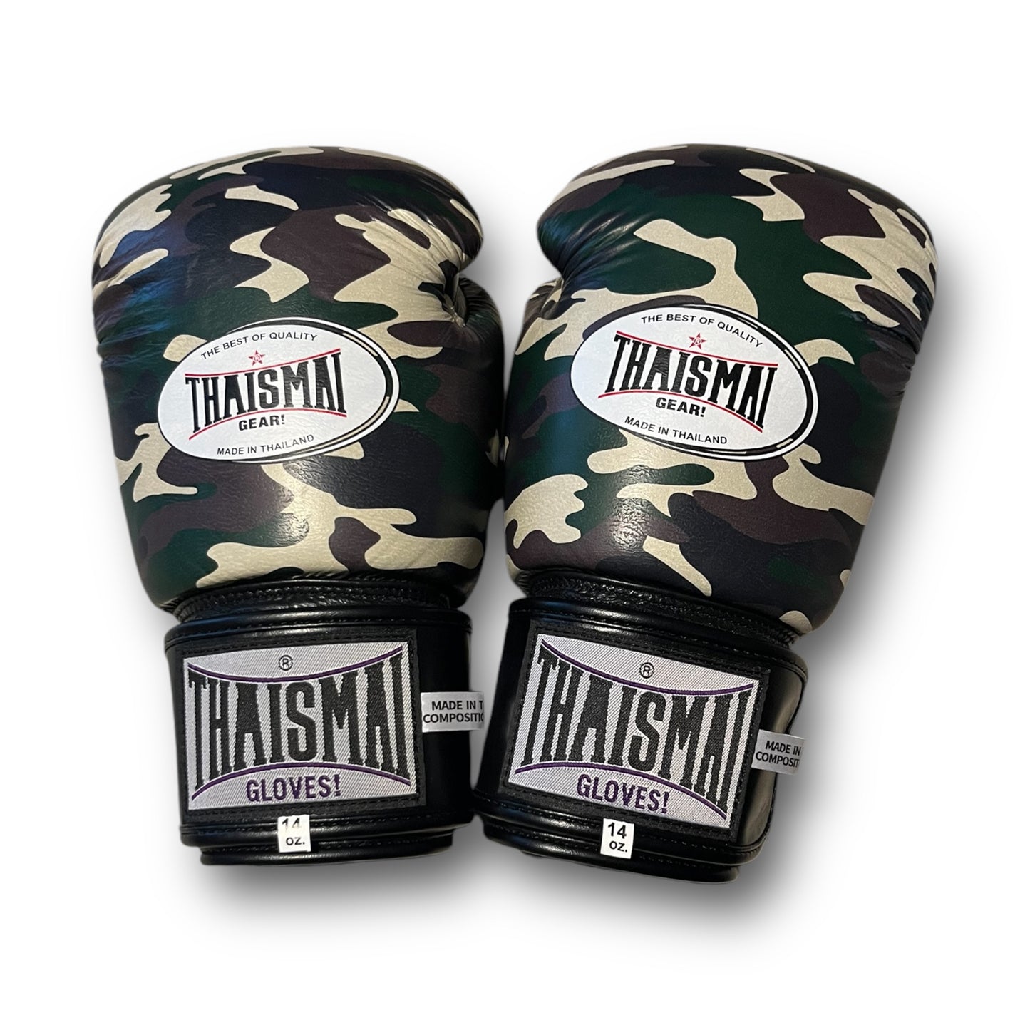 ThaiSmai ProFighter Velcro Camo Green - Guantoni - Vera Pelle