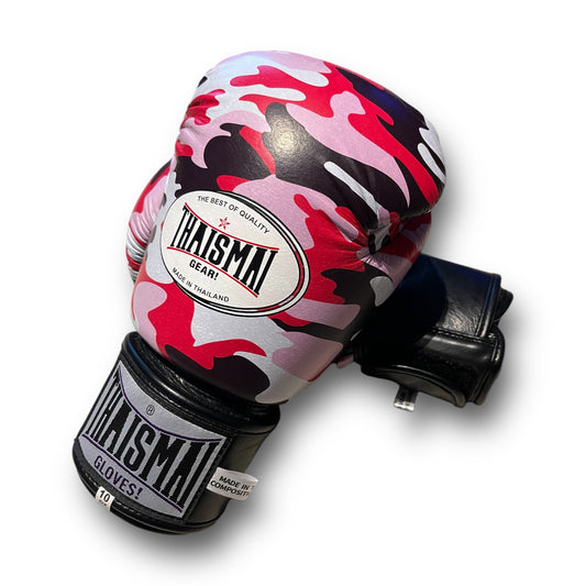 ThaiSmai ProFighter Velcro Camo Pink - Guantoni - Vera Pelle