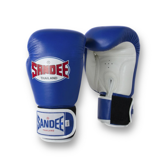 Sandee Authentic Blue Velcro- Guantoni - Vera Pelle
